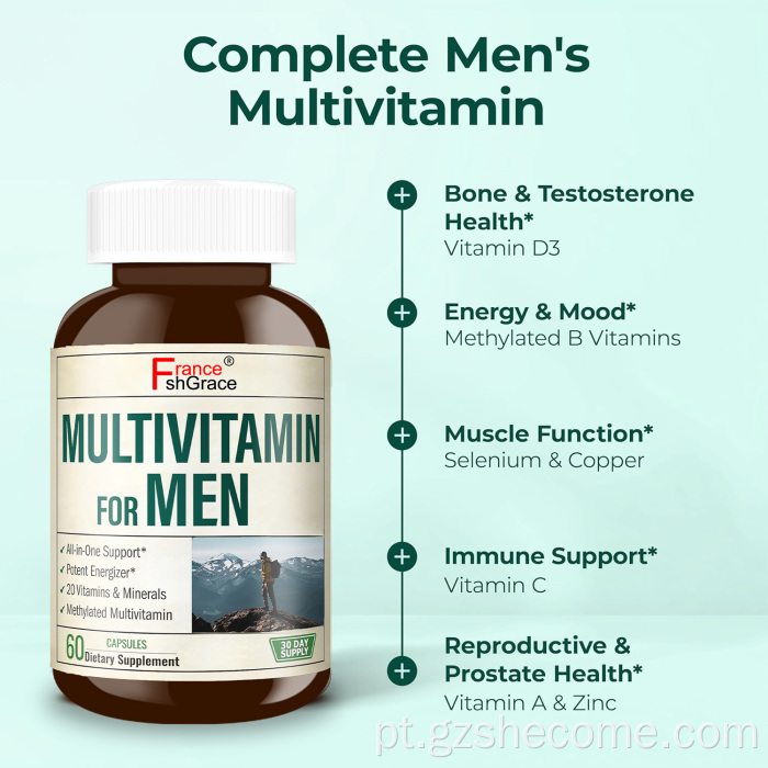 Shecome cápsulas multivitamínicas masculinas energia saúde da próstata